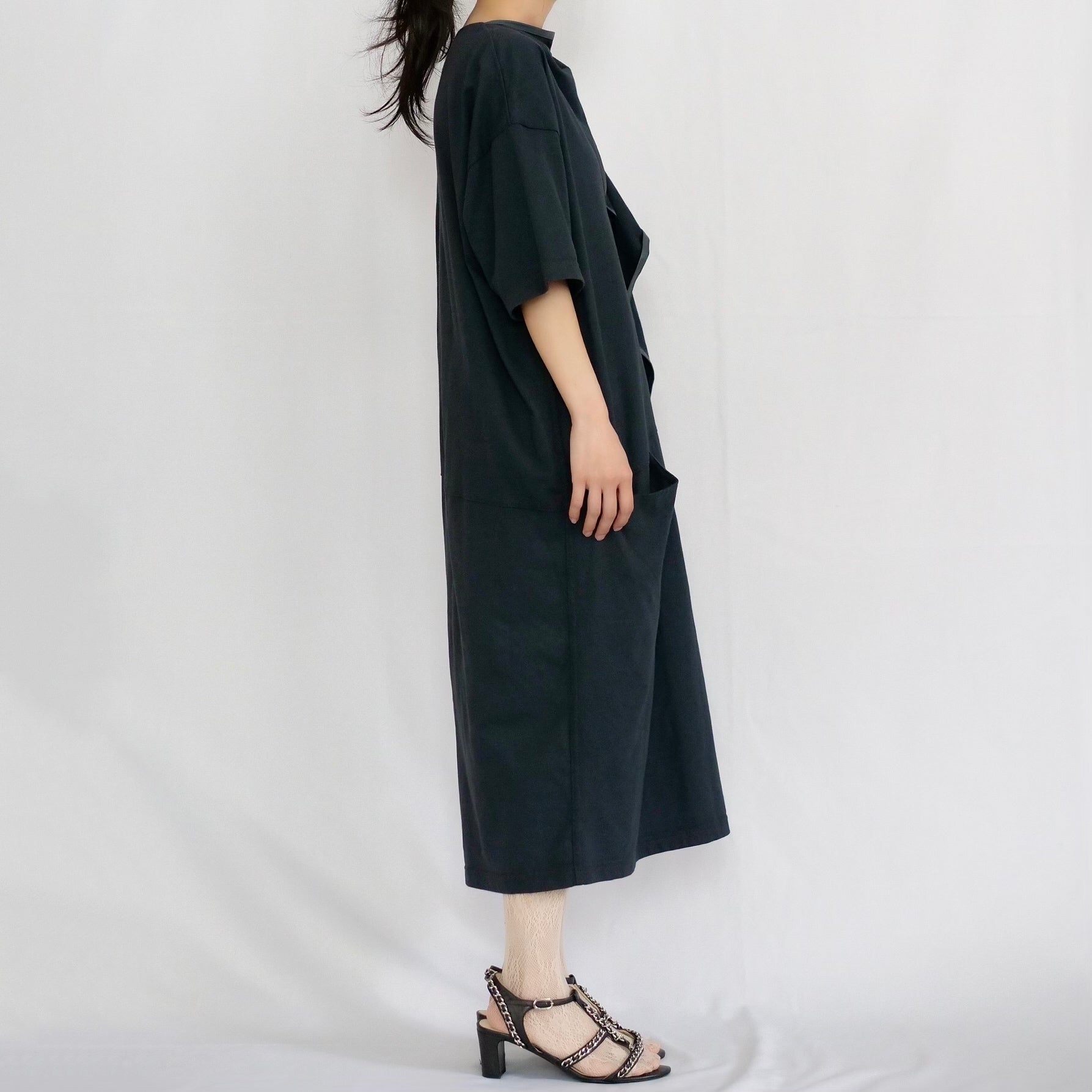 [OLD&VINTAGE] CELINE レザーパイピングドレス