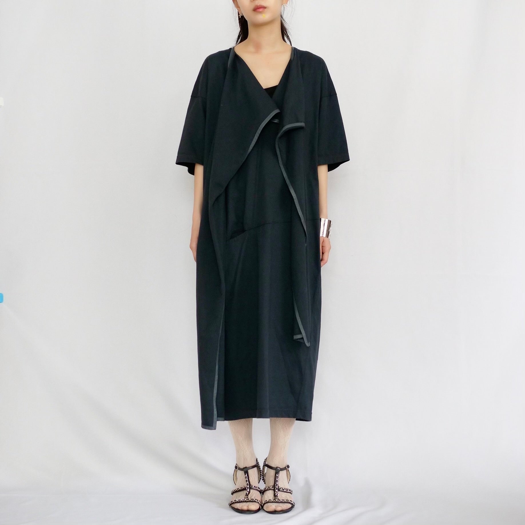 [OLD&VINTAGE] CELINE レザーパイピングドレス
