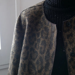 【SALE】[OLD&VINTAGE] DOLCE&GABBANA ノーカラーヒョウ柄コート