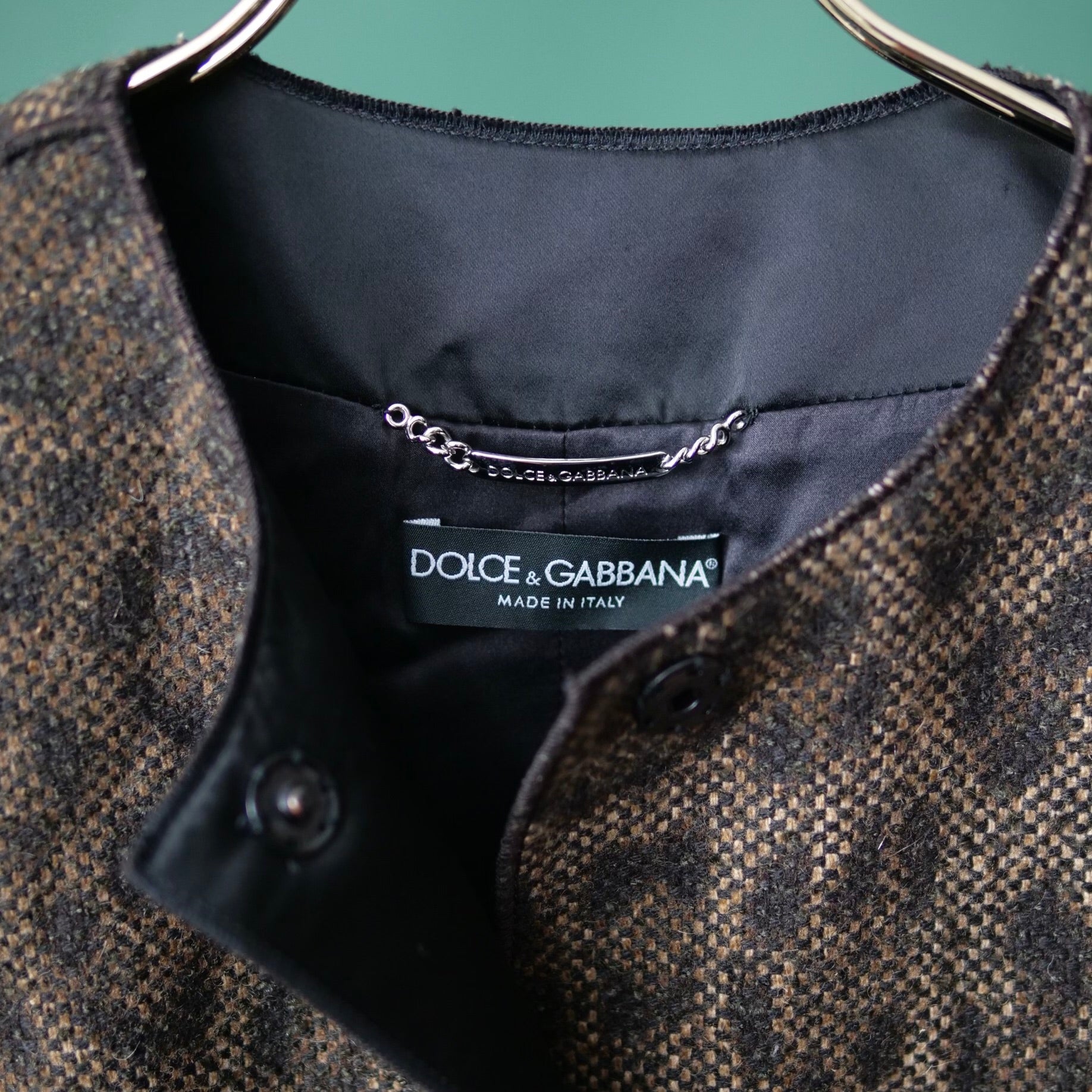 【SALE】[OLD&VINTAGE] DOLCE&GABBANA ノーカラーヒョウ柄コート