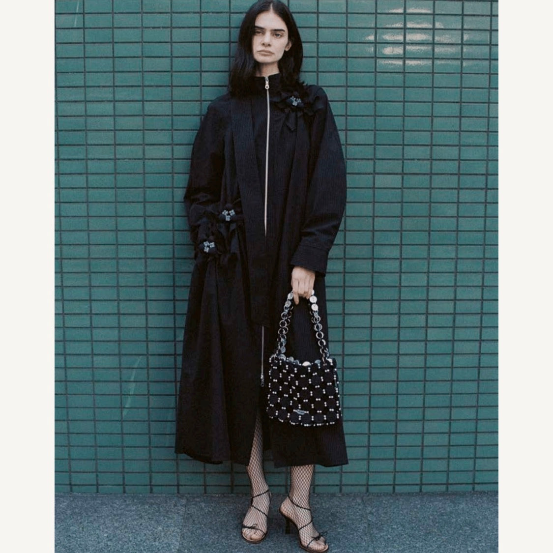 RIV NOBUHIKO MASON SHIRT DRESS / BLACK