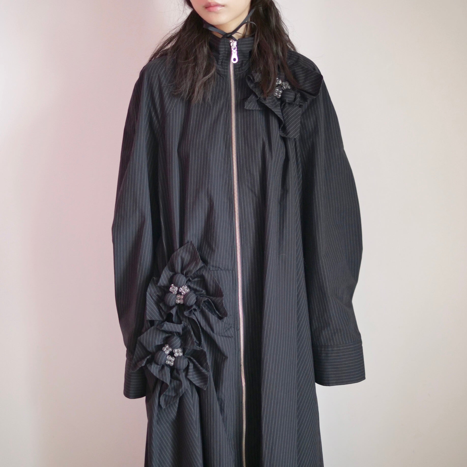 RIV NOBUHIKO MASON SHIRT DRESS / BLACK