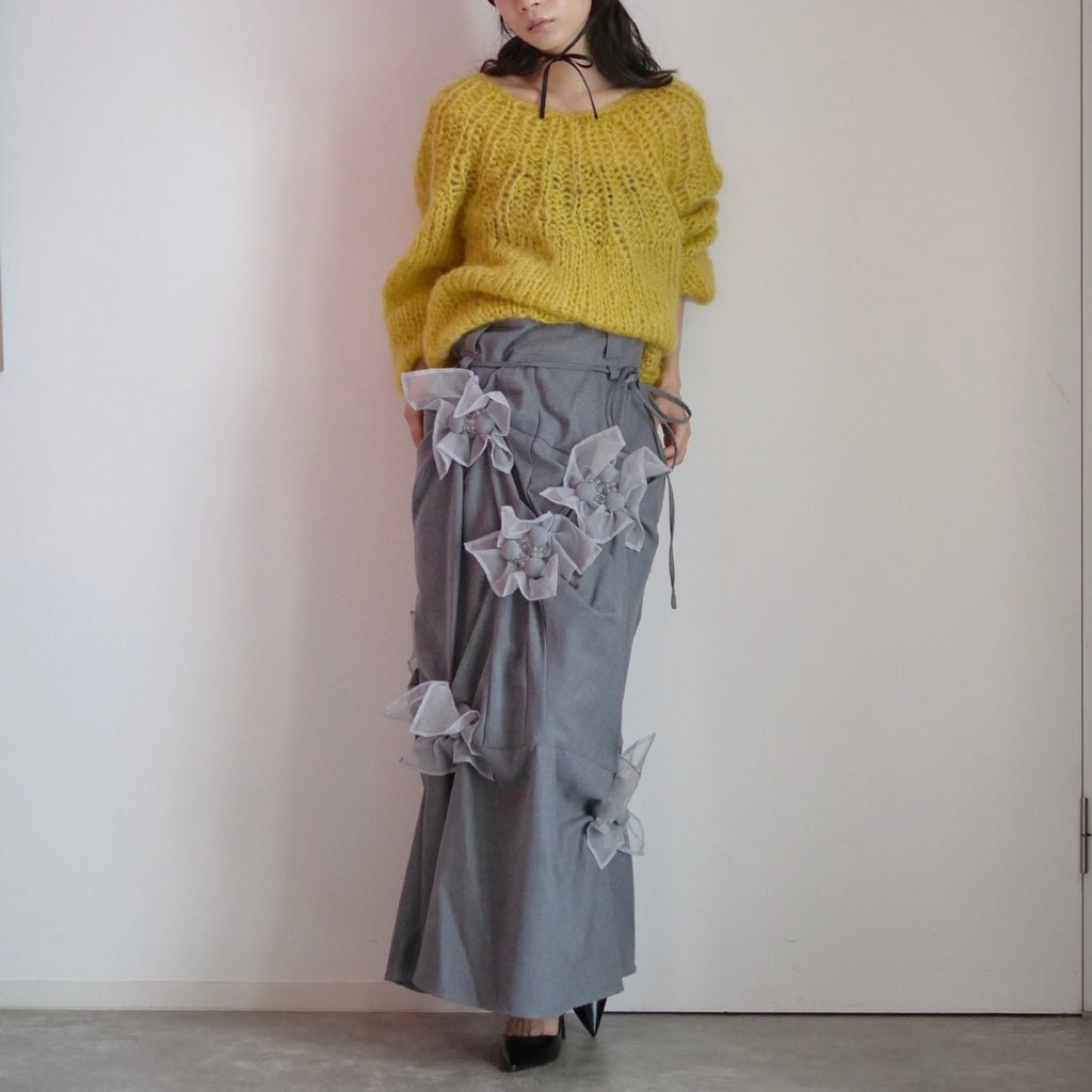 RIV NOBUHIKO SHAN WOOL SKIRT / GRAY