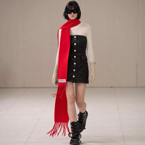 [SPECIAL PRICE 10/27迄]KIMHEKIM  WOOL LABEL SCARF / RED