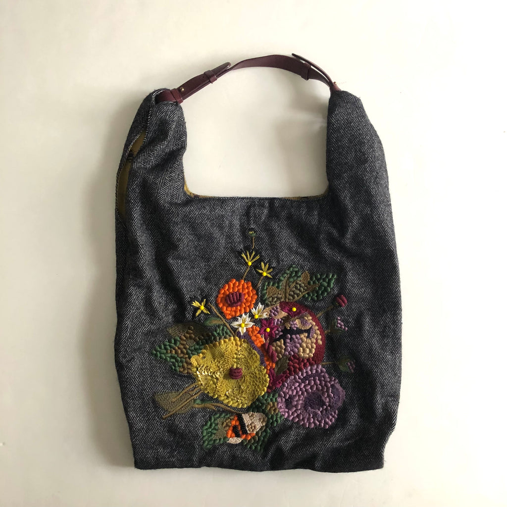 [OLD&VINTAGE] JAMIN PUECH フラワー刺繍バッグ