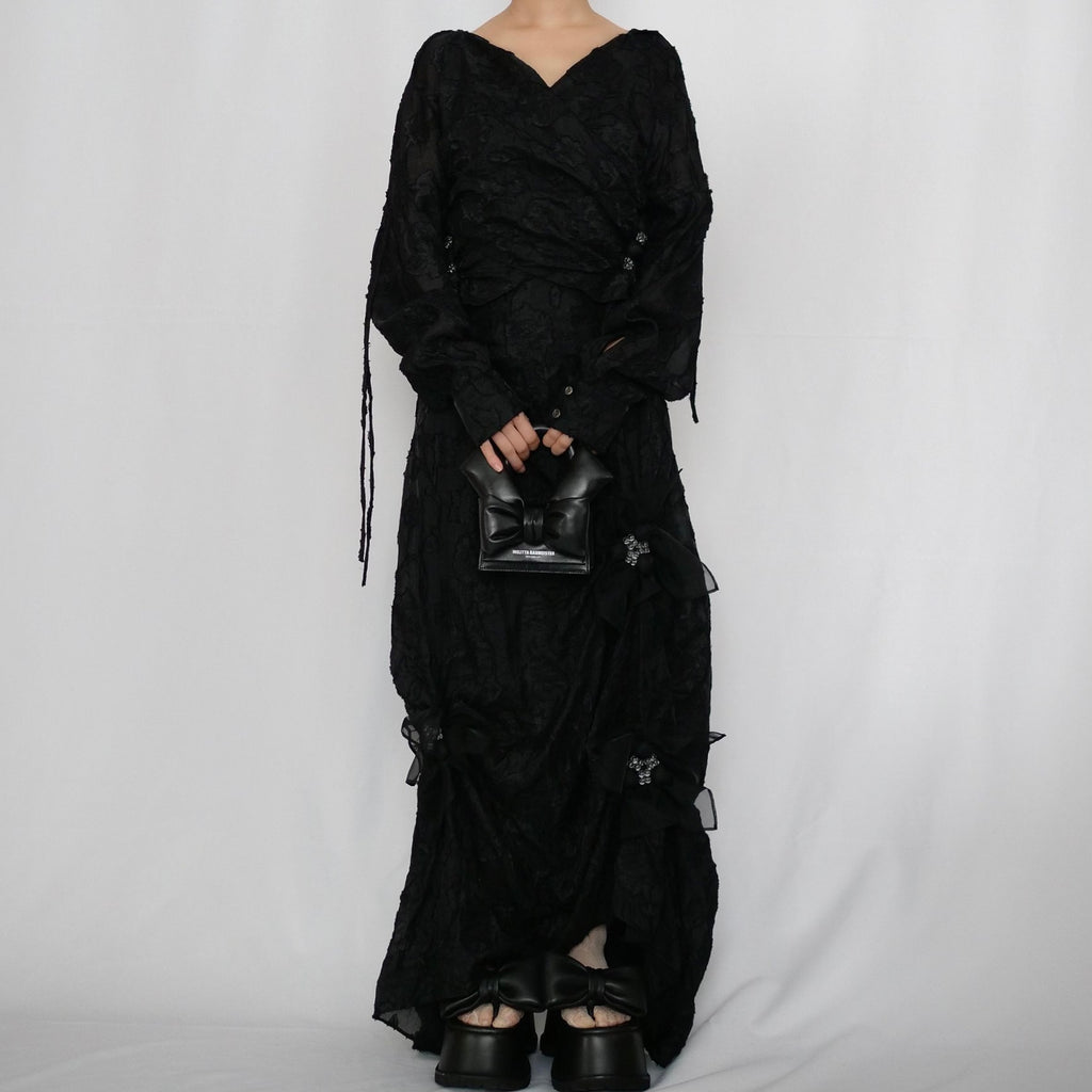 【SALE】RIV NOBUHIKO FEATHER DRESS / BLACK