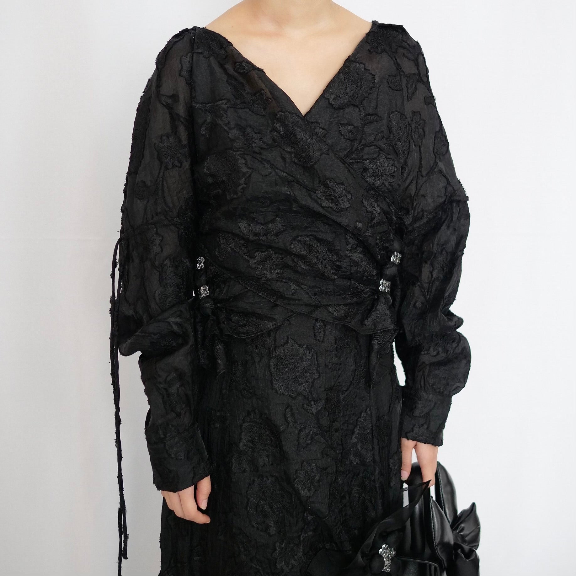 RIV NOBUHIKO FEATHER DRESS / BLACK