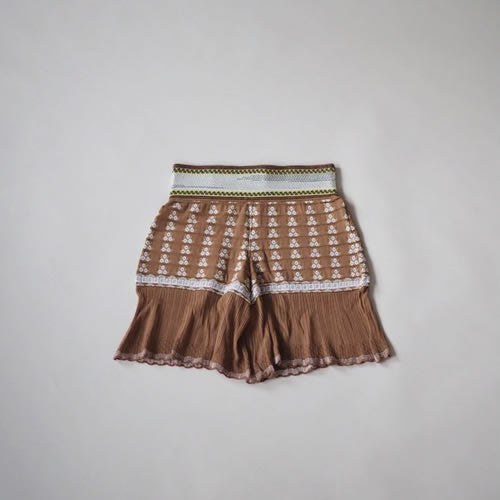 MAME KUROGOUCHI] PEDICEL SQUARE JACQUARD SHORT PANTS(BEIGE) – dim