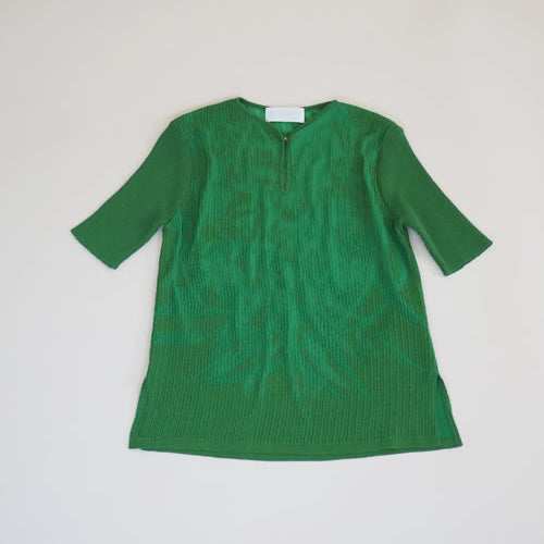 MAME KUROGOUCHI KOMOREBI JACQUARD KNIT TOPS – GREEN