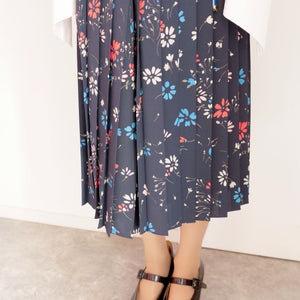 [OLD&VINTAGE] BALENCIAGA　asymmetryプリーツスカート　FLOWERPRINT