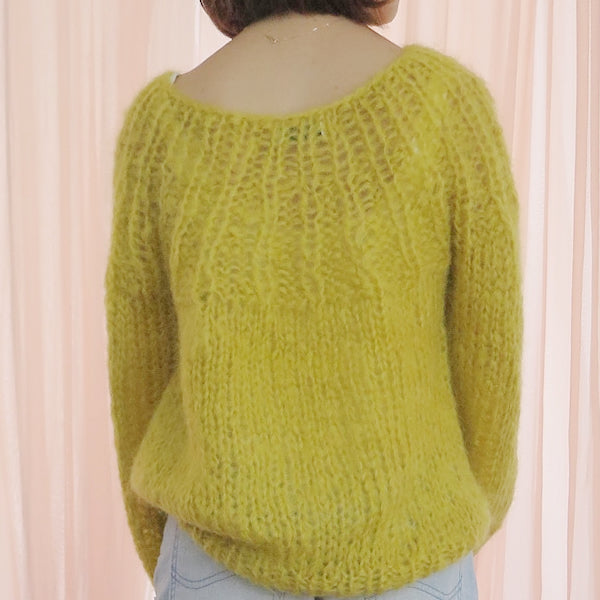 [maiami] mohair pleated swater(lime)