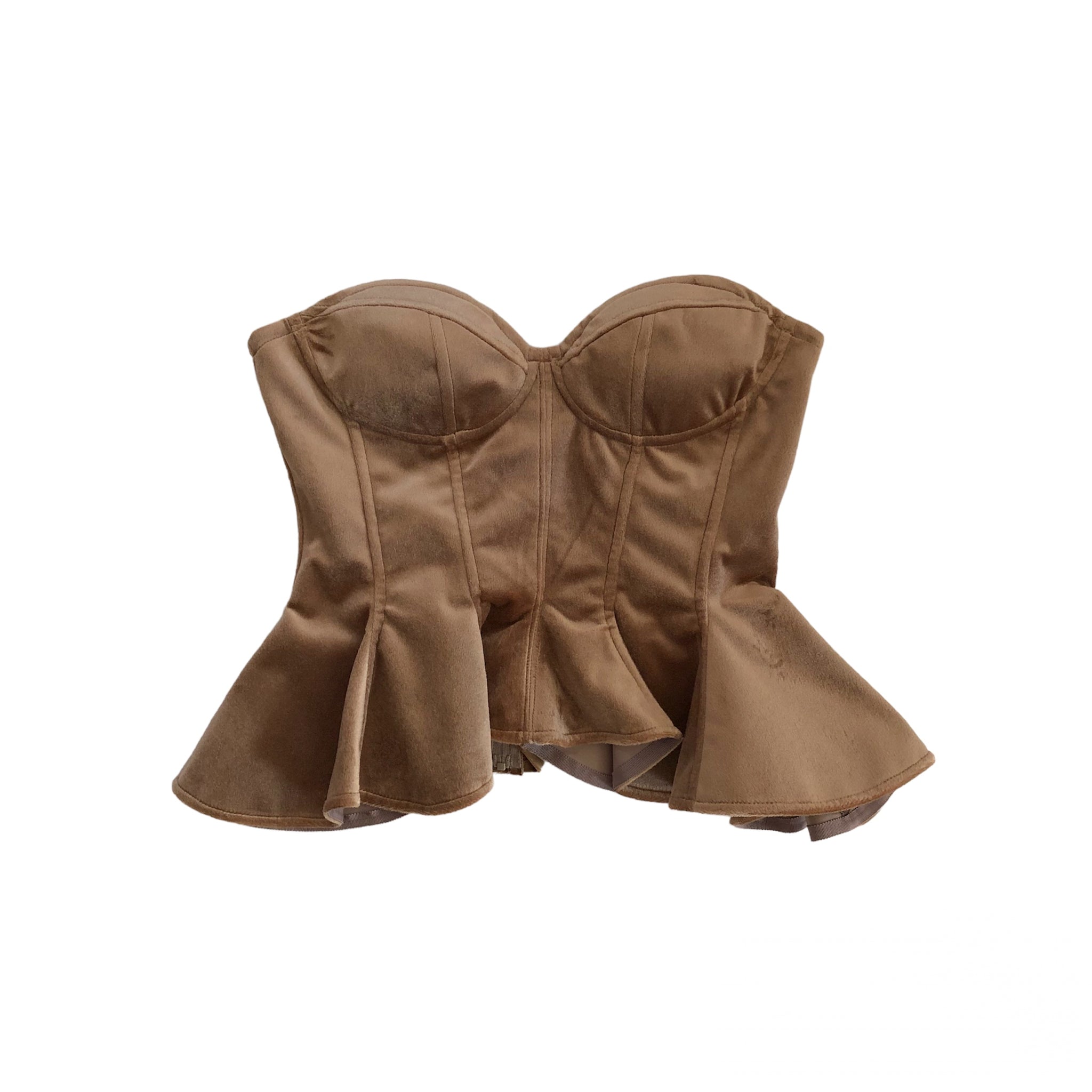 HAENGNAE CHIKUWABU VELVET BUSTIER / Beige – dim at noon