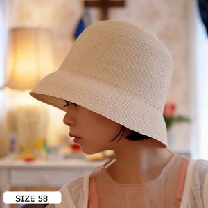 Mame Kurogouchi Blade Top Crown Cloche Hat / beige – dim at noon